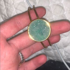 green druzy stone bangle